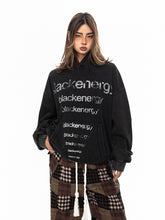 Washed color printed hoodie